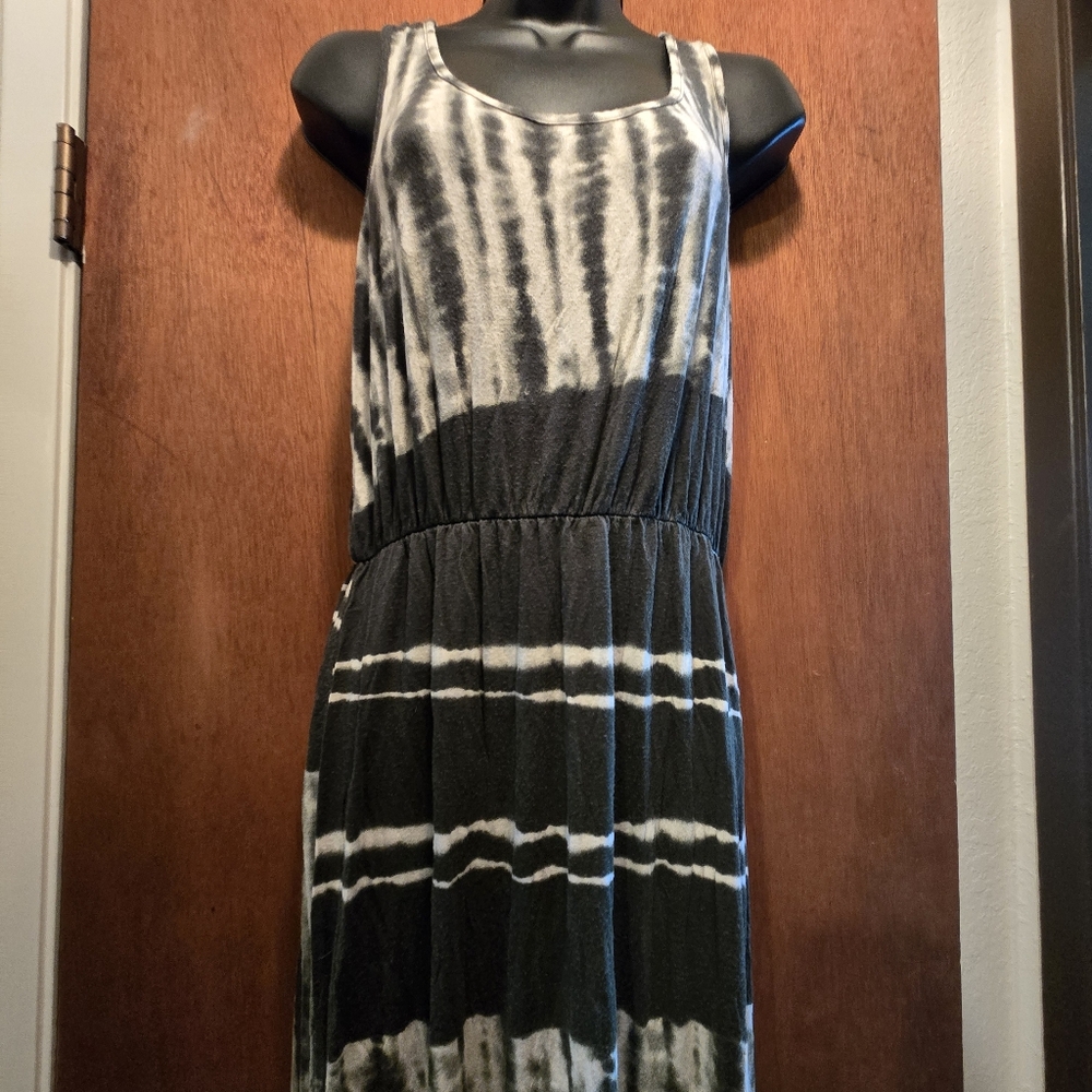 Viamor dark olive tye dye soft maxi dress szM - Picture 4 of 7